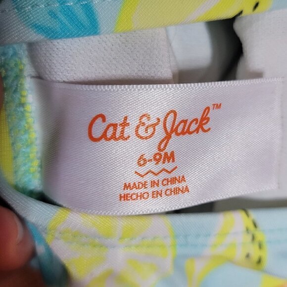 Cat & Jack One Peice Baithing Blue And Lemons Tutu Bottom Snaps Size 6-9M - Picture 5 of 10
